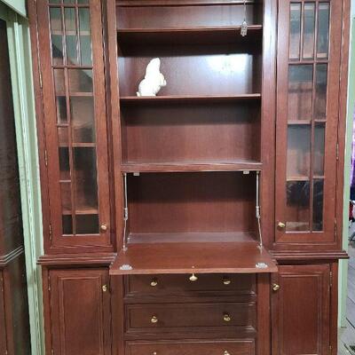 Faux Cherry wood display/storage wall unit
