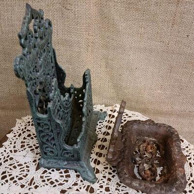 Cast iron soap dish and letter holder