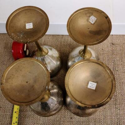 4 piece brass and silver plate chalice/goblets