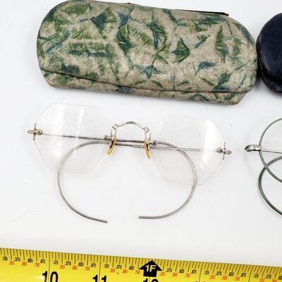 ANTIQUE SILVER TONED EYE GLASSES 
