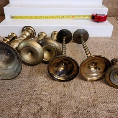 7 pc brass/metals candlesticks