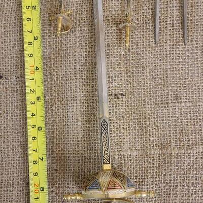 5 pc Toledo metal sword letter openers