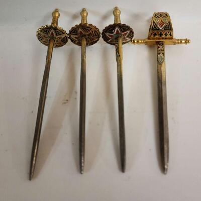 5 pc Toledo metal sword letter openers