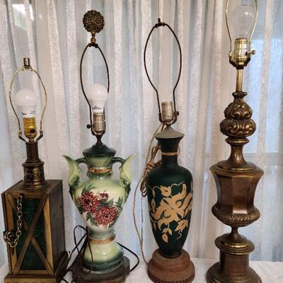 4 vintage table lamps