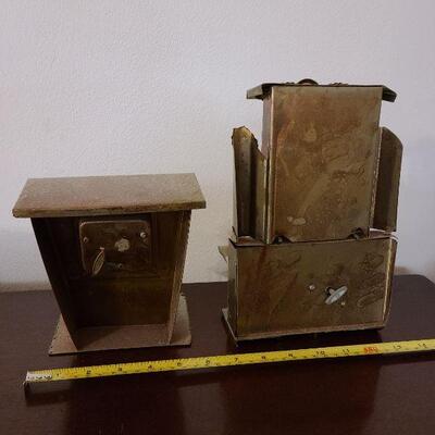 2 vintage brass music boxes