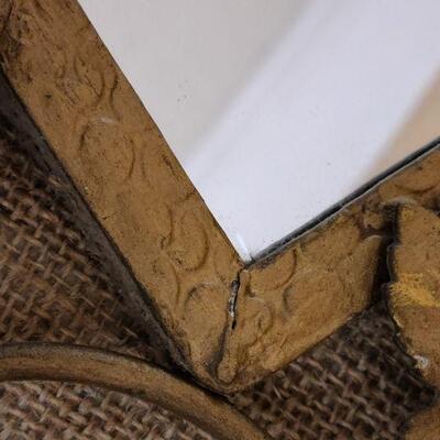 Vintage MCM gold tone wall mirror diamond shape