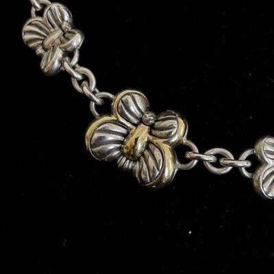 Saint by Sarah Jane Heavy Sterling Necklace w 18K Gold Butterfly