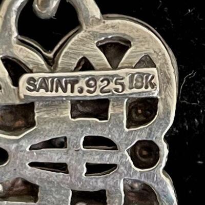 Saint by Sarah Jane Heavy Sterling Necklace w 18K Gold Butterfly
