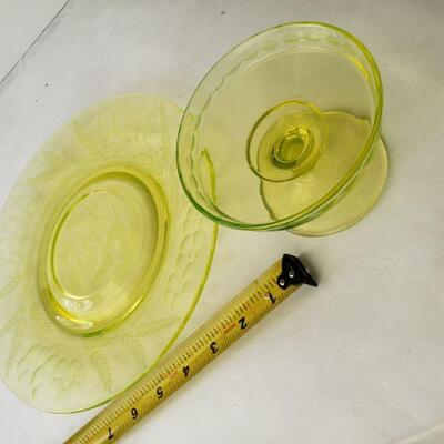 Green depression glass 