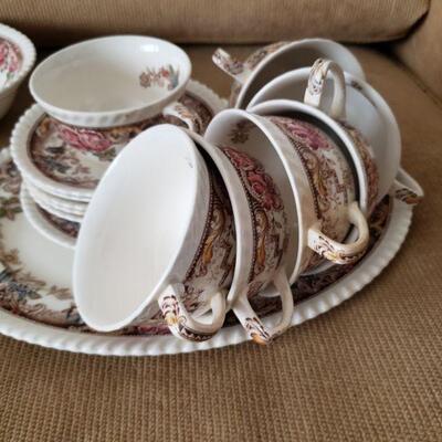 Johnson Brothers cups and plates