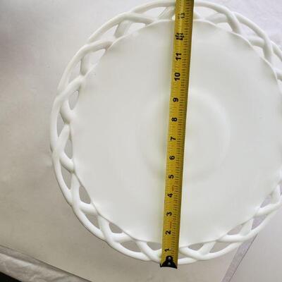 Milk glass cake plate