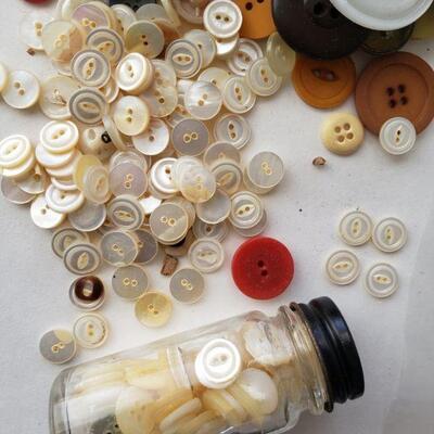 Gallon-sized bag of old vintage buttons