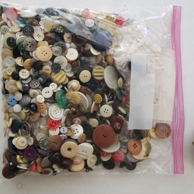 Gallon-sized bag of old vintage buttons