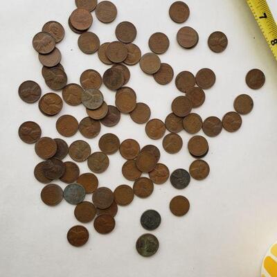 Wheat pennies, possibly a steel penny