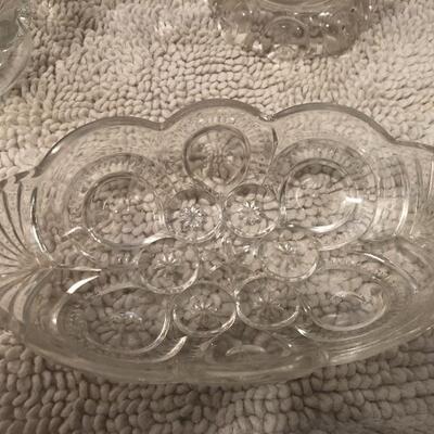 Vintage Pressed Depression Glass Ice Tea Set