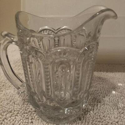 Vintage Pressed Depression Glass Ice Tea Set