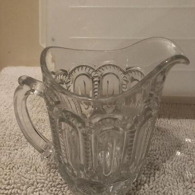 Vintage Pressed Depression Glass Ice Tea Set