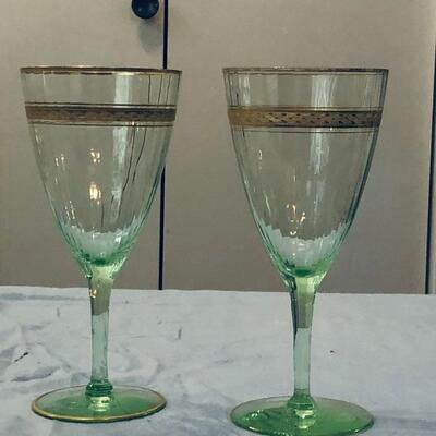 Vintage Uranium Glass Champagne Glasses
