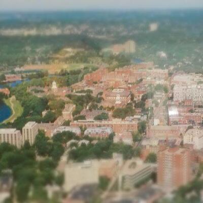 " Panaramic View of Harvard Square & Harvard University"