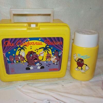 " Vintage California Raisin Lunch Box and thermo's".