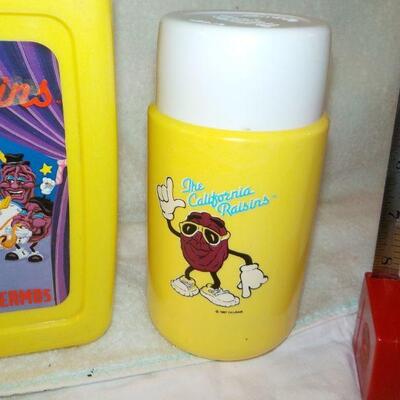 " Vintage California Raisin Lunch Box and thermo's".
