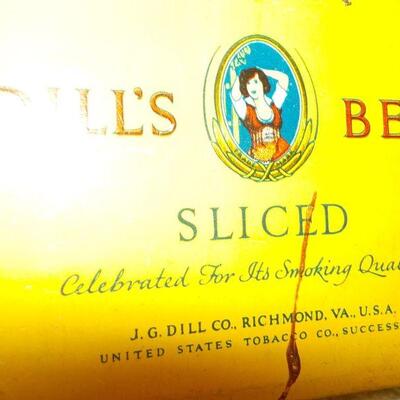 " Original  Dill's Best Sliced smoking tins". 1920's to 30's.'