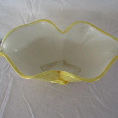 Vintage Ceramic Centerpiece Open Mouth Vase Marked C.G. 13