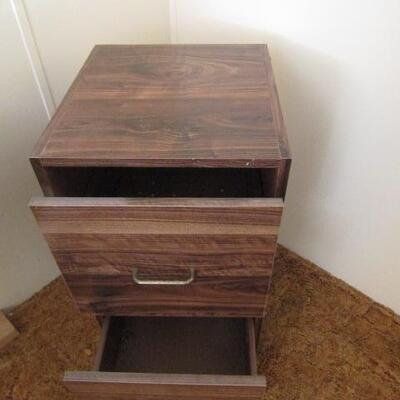 Double Drawer Wood Finish Filing Cabinet