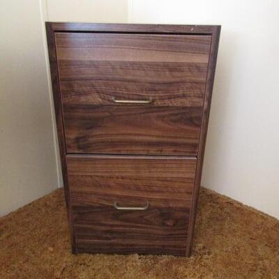 Double Drawer Wood Finish Filing Cabinet