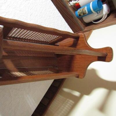 Petite Magazine Rack with Wood Frame and Cane Sides