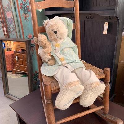 Antique rocking chair with teddy by May Rhyma-Nadig 