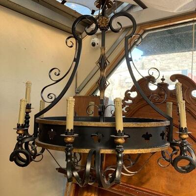 10 Light Oval Iron Chandelier