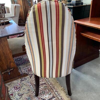 Striped armless mid century style chair