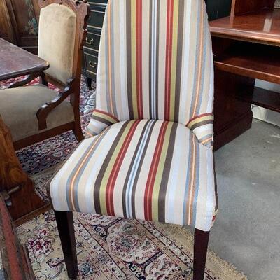 Striped armless mid century style chair