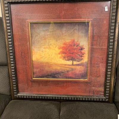 Framed Autumn Leaves 24x24 