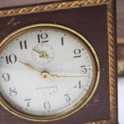 Lot 10 Clock Lot #1 with  Clock book hand made German wooden table chime clock ( not working) Parts and Repair