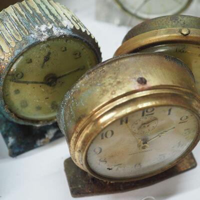 Lot 12 Clock Lot #3  Vintage table clocks, Assorted Clock Face Crystals glass and plastic Many sizes