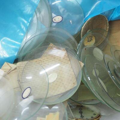 Lot 12 Clock Lot #3  Vintage table clocks, Assorted Clock Face Crystals glass and plastic Many sizes