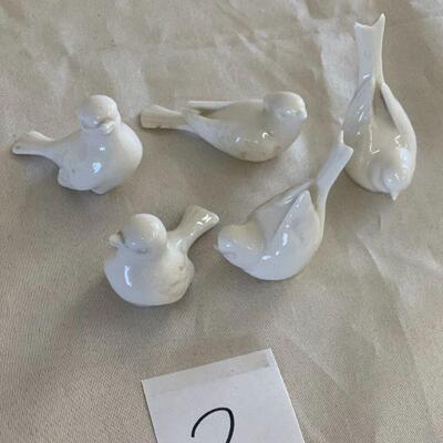 Lot 2 Set of 5 Lenox Made in USA Ceramic Birds