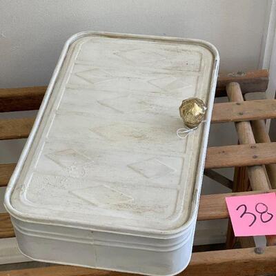Lot 38 Antique Bread Box Repurposed