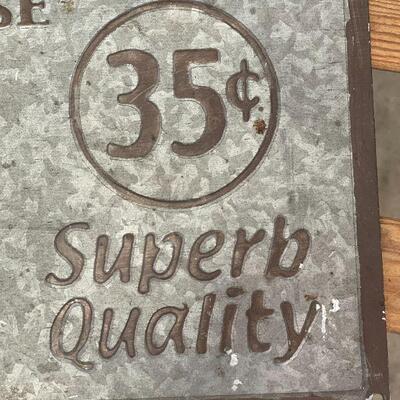 Lot 39 Baking Powder Embossed Metal Sign