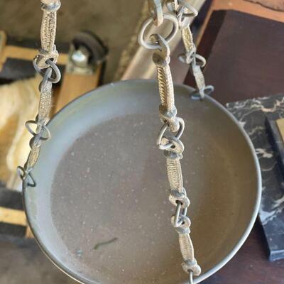 Lot 57 Vintage Brass/Marble Balance Scale 22"