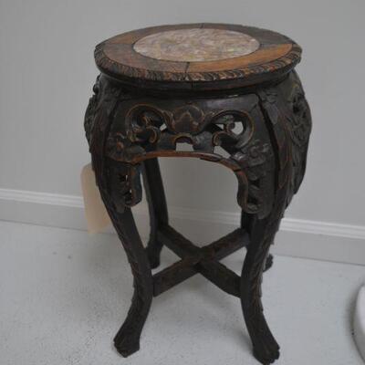 LOT 21 VINTAGE CARVED ASIAN TABLE AS IS