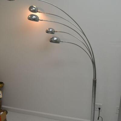 LOT 41  FIVE LIGHT ARC FLOOR LAMP WITH MARBLE BASE