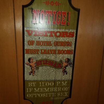 Sign visitors must leave rooms by noon
