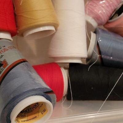 Lot 55: Vintage Bundle of New and Used Sewing Thread (clear tote not included)