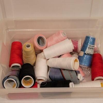 Lot 55: Vintage Bundle of New and Used Sewing Thread (clear tote not included)