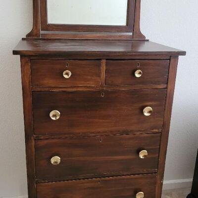 Lot 69: Antique Dresser w/ Mirror Made for THE FAIR Chicago