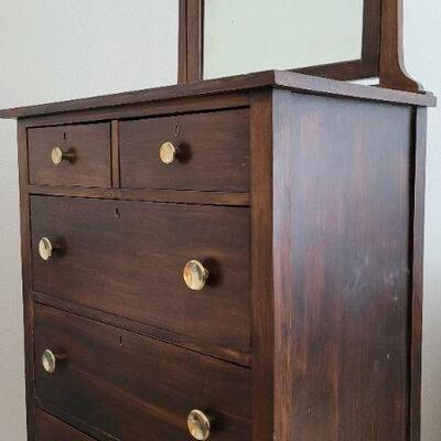 Lot 69: Antique Dresser w/ Mirror Made for THE FAIR Chicago