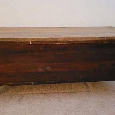 Lot 80: Vintage Wood Storage Trunk 